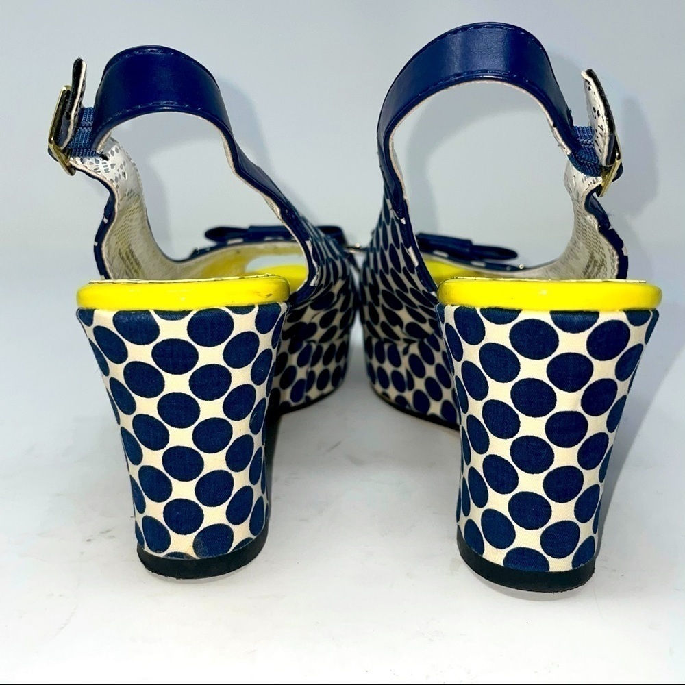 Poetic License “Mad Money” Wedge Sandals Polka Dot Size 6.5 - Picture 7 of 12